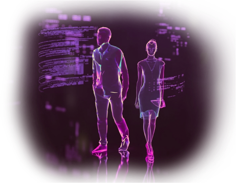 Men Women and Walking Image
